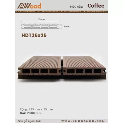 Sàn gỗ AWood HD135x25 coffee