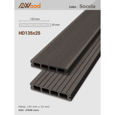Sàn gỗ AWood HD135x25 socola