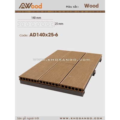 Sàn gỗ Awood AD140x25-6 Wood