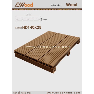 Sàn gỗ AWood HD140x25-4 Wood
