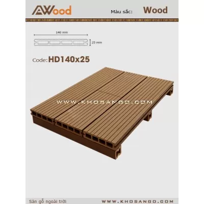 Sàn gỗ AWood HD140x25-4 Wood