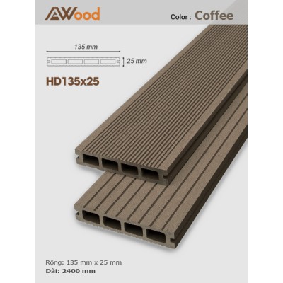 Sàn gỗ AWood HD135x25 coffee