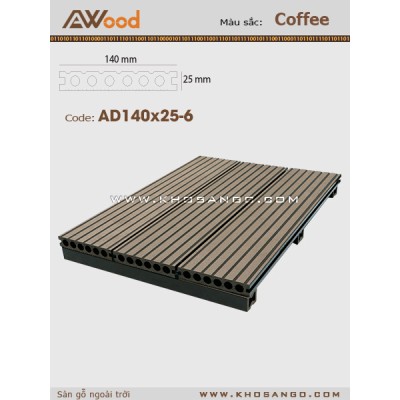 Sàn gỗ AWood AD140x25-6 Coffee