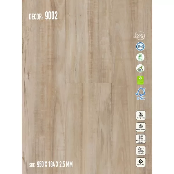 Sàn nhựa Galaxy Vân Gỗ 9002