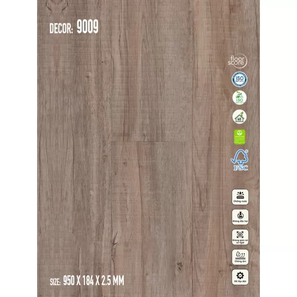 Sàn nhựa Galaxy Vân Gỗ 9009