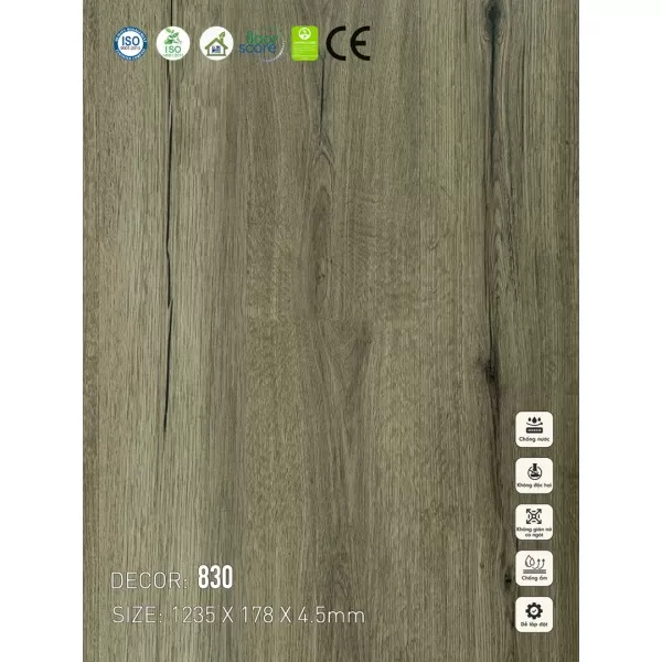 Sàn nhựa VinapoLy 4.5mm 830 